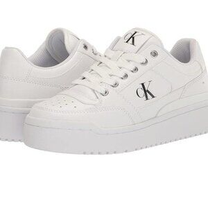 Calvin Klein Alondra White Platform Sneaker Sz 8.5